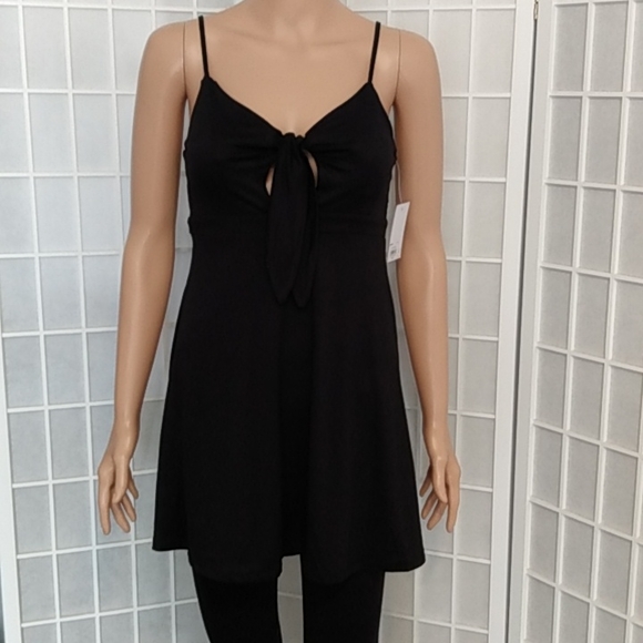 SO Tie-Knot Mini Skater Dress – Black – XS – Adjustable Straps – NWT - Picture 6 of 11